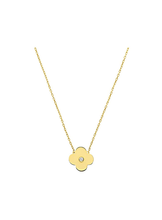 14k Yellow Gold with Sparkling Zirconia - Necklace